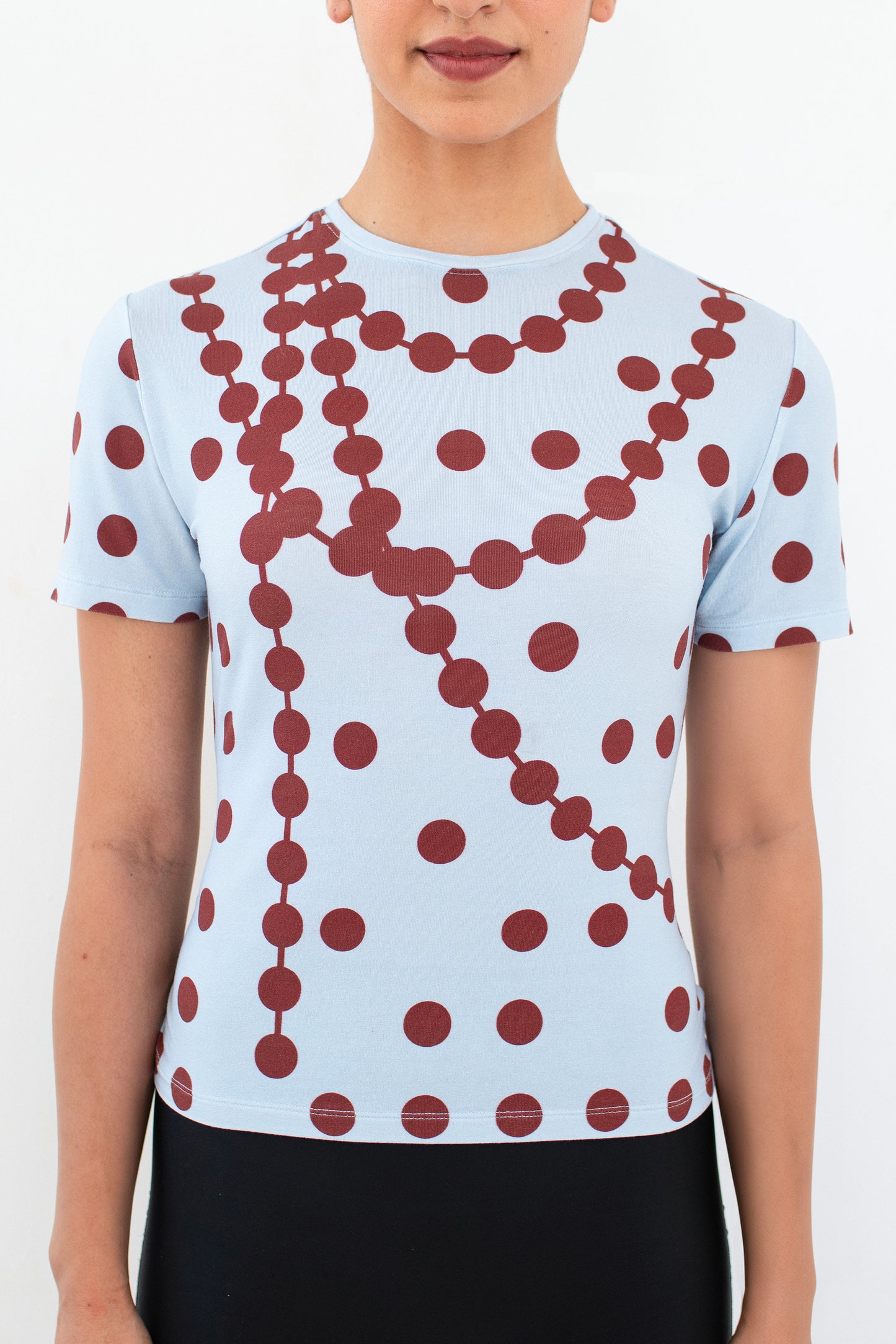 POLKADOT T-SHIRT blue & burgundy