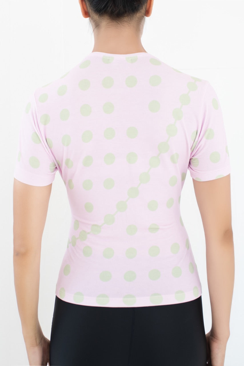 POLKADOT T-SHIRT pink & green