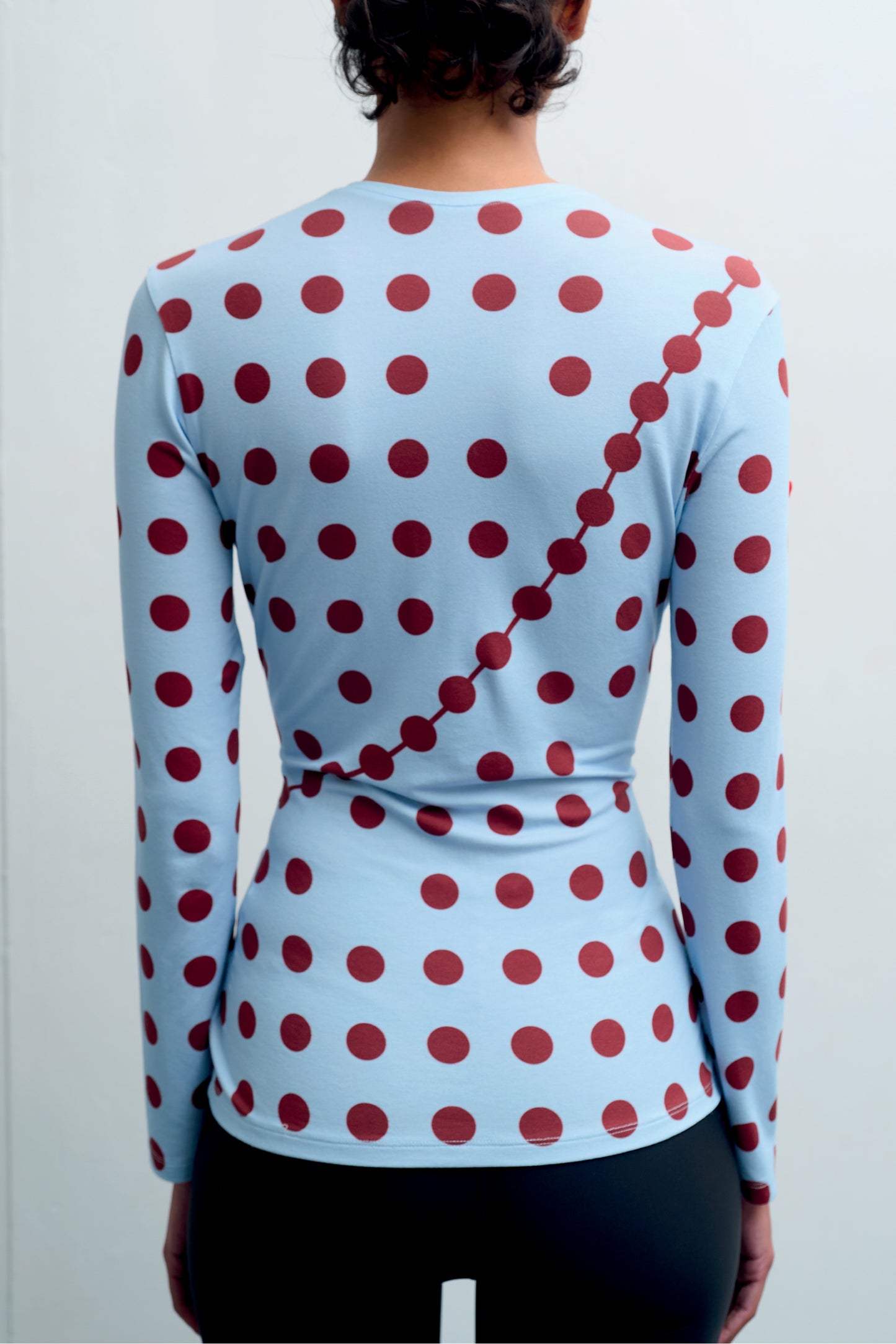 POLKADOT TOP blue & burgundy