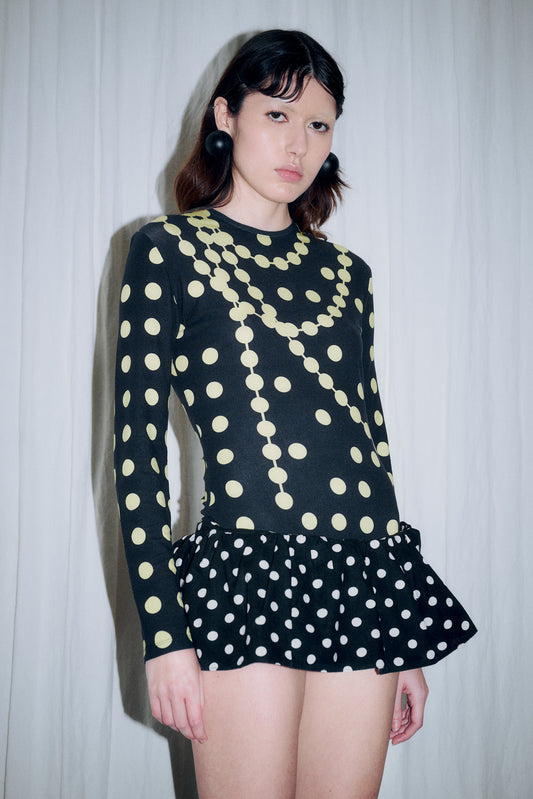 POLKADOT TOP black & yellow